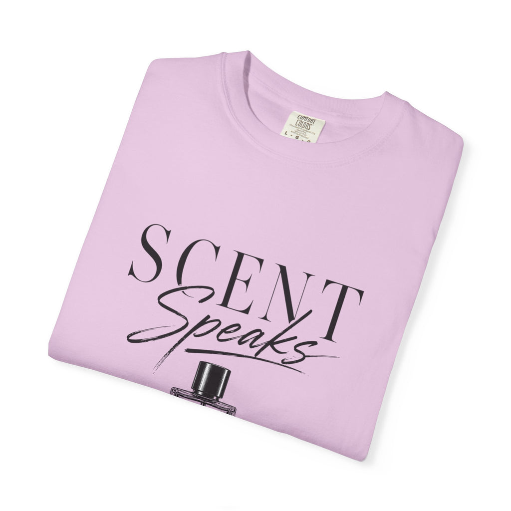 Perfume Graphic T-Shirt — “Scent Speaks Louder” Minimal Fragrance Tee