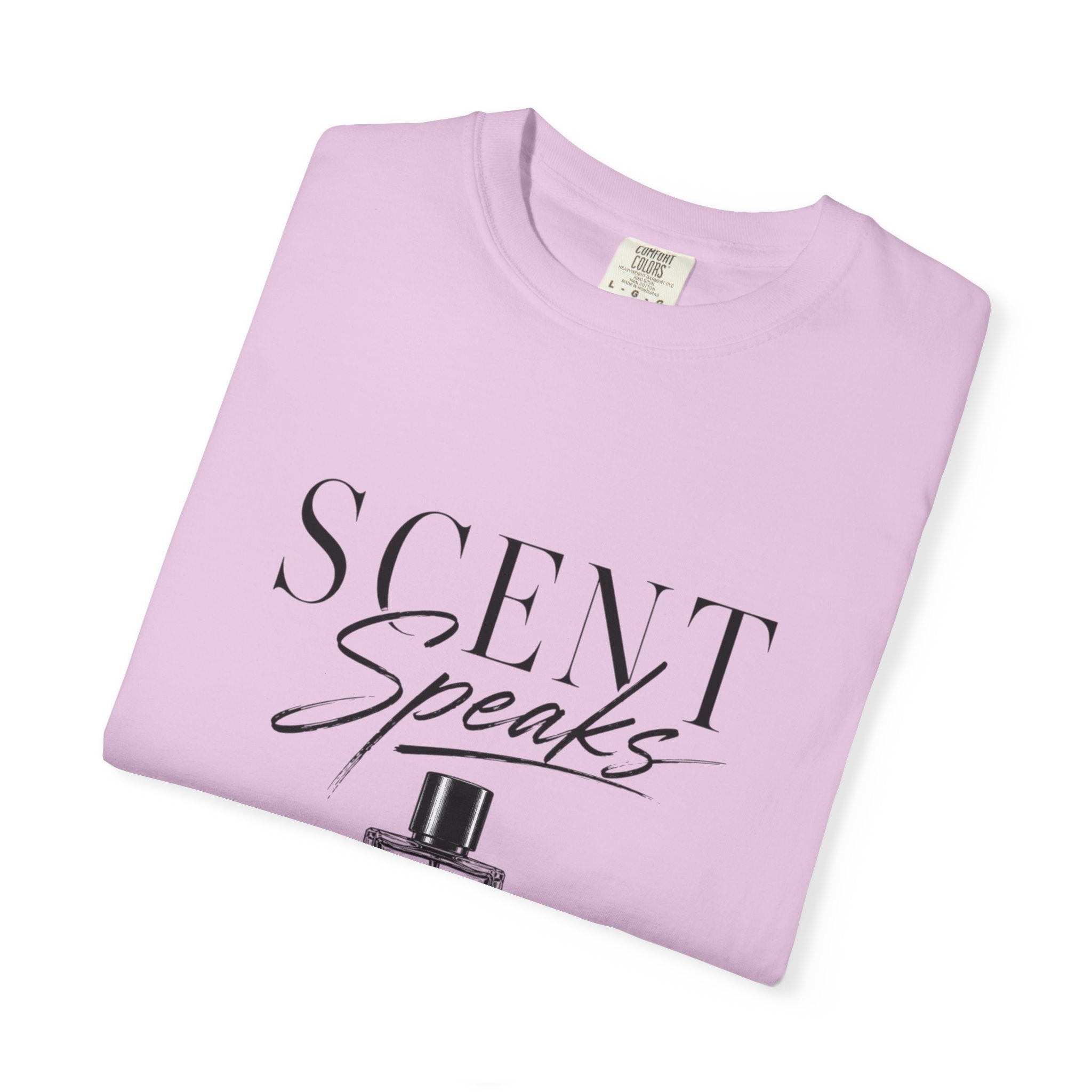 Perfume Graphic T-Shirt — “Scent Speaks Louder” Minimal Fragrance Tee