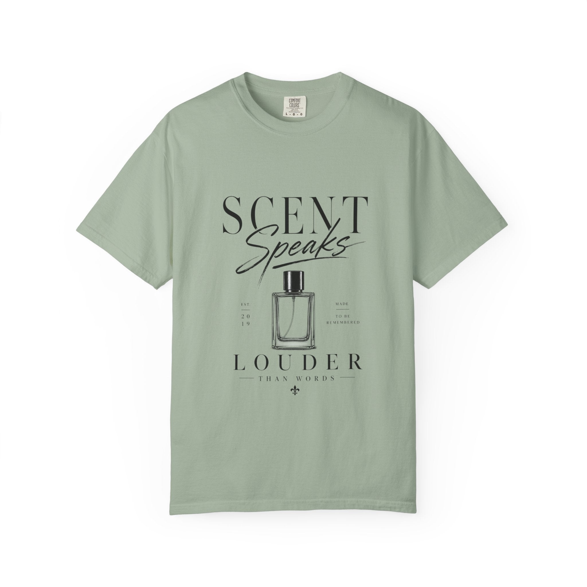 Perfume Graphic T-Shirt — “Scent Speaks Louder” Minimal Fragrance Tee