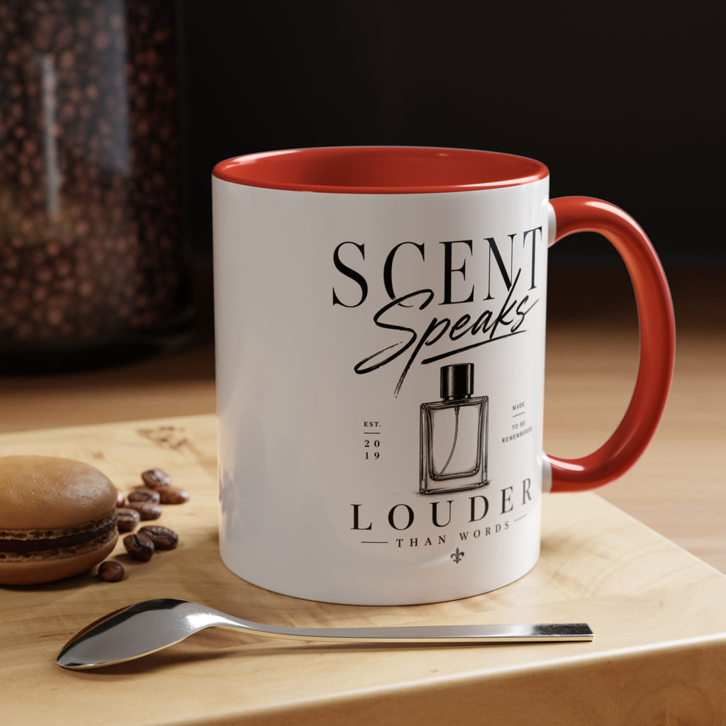 Scent Speaks Coffee Mug — "Scent Speaks Louder Than Words" Accent Mug (11/15oz)