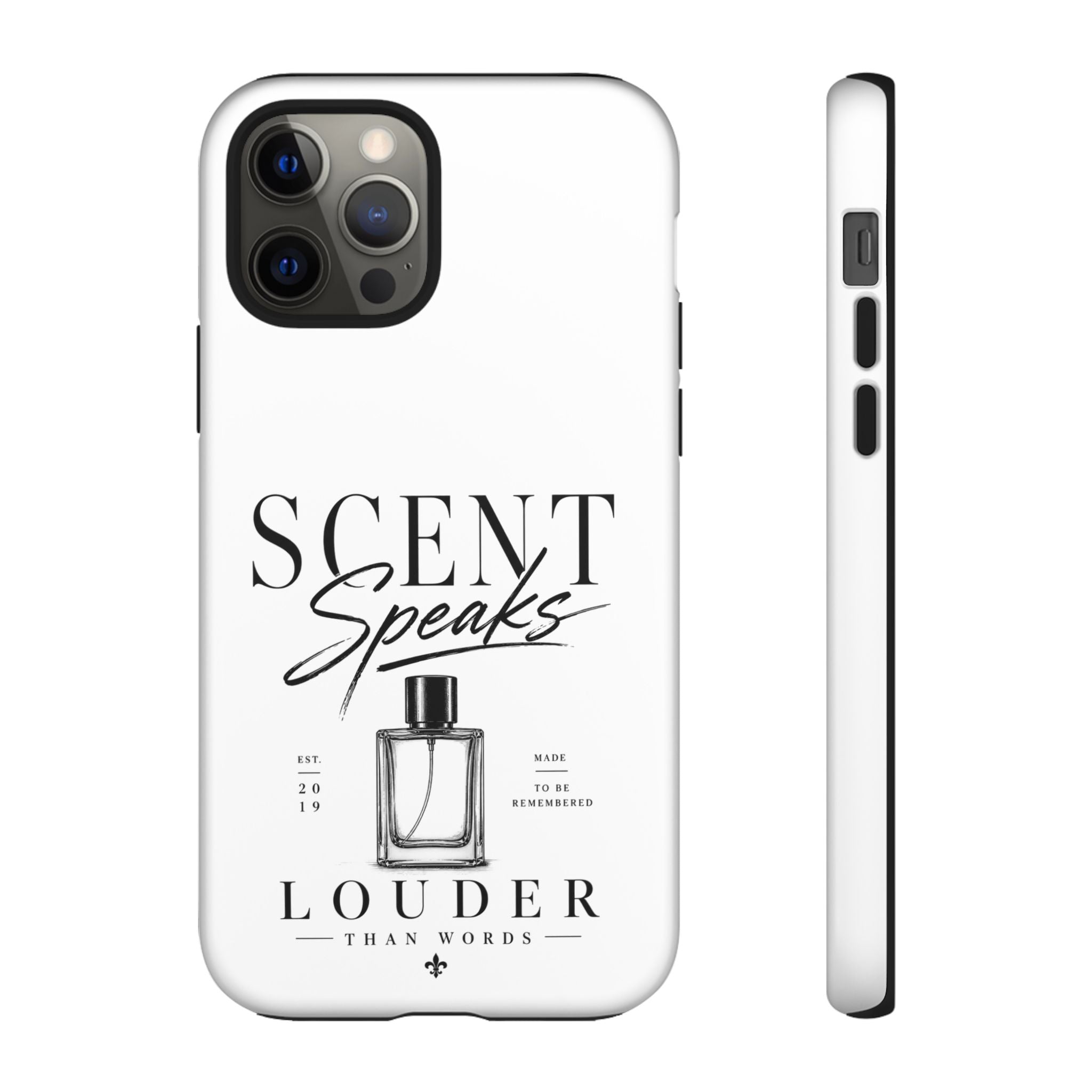 Phone Case — "Scent Speaks Louder Than Words" Perfume Bottle Design