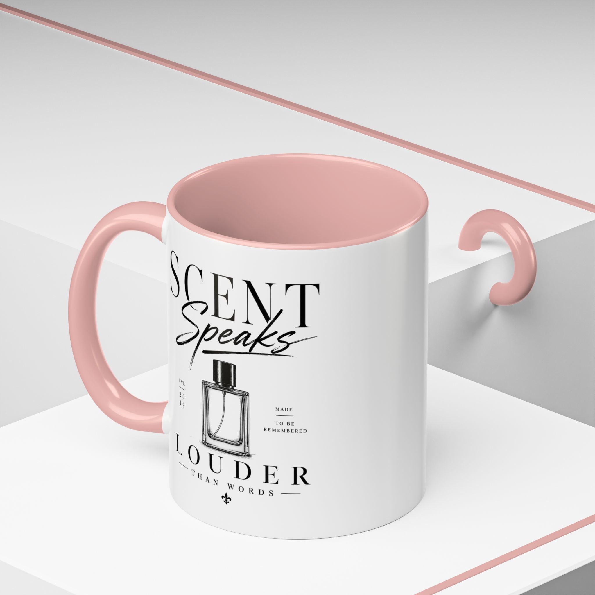 Scent Speaks Coffee Mug — "Scent Speaks Louder Than Words" Accent Mug (11/15oz)