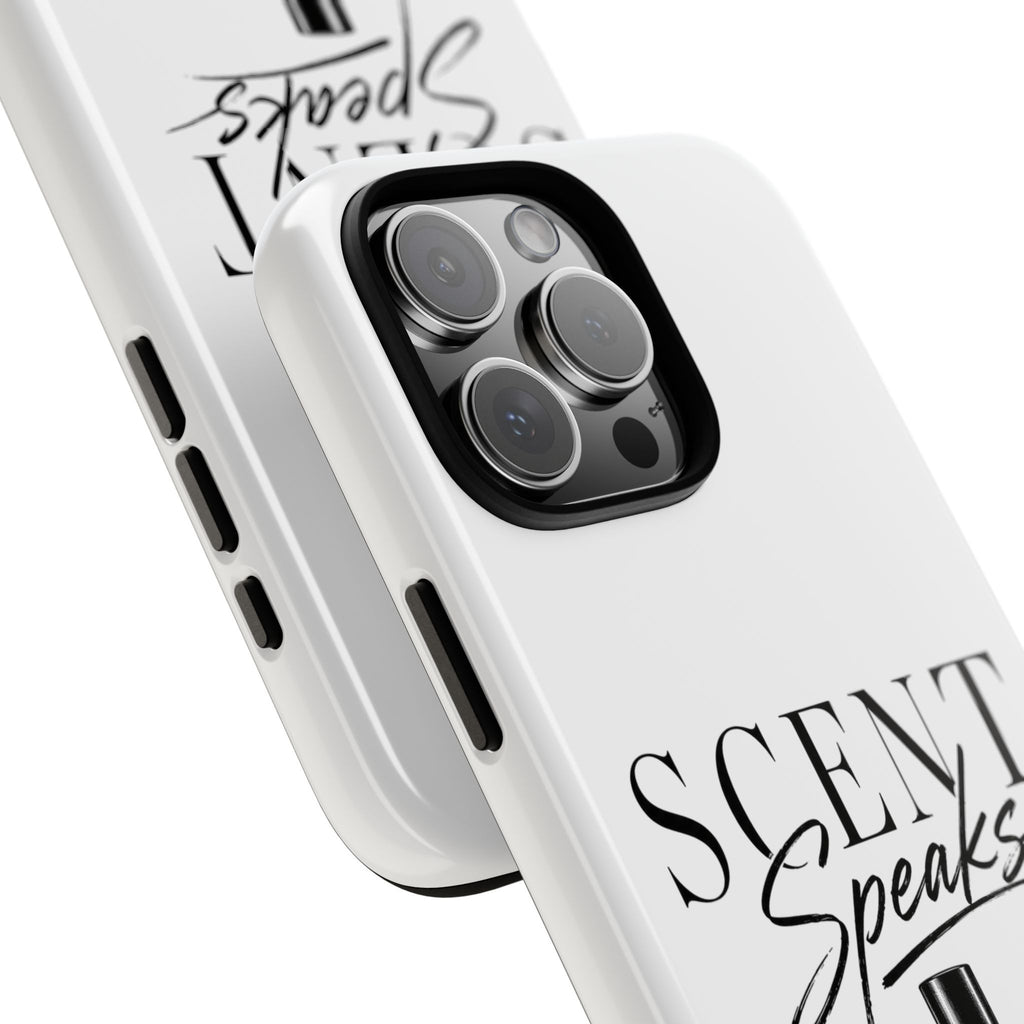 Phone Case — "Scent Speaks Louder Than Words" Perfume Bottle Design