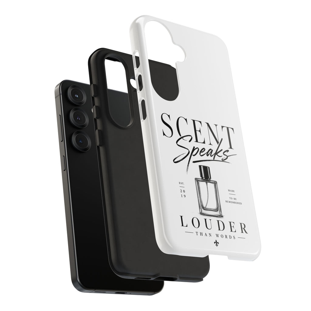 Phone Case — "Scent Speaks Louder Than Words" Perfume Bottle Design
