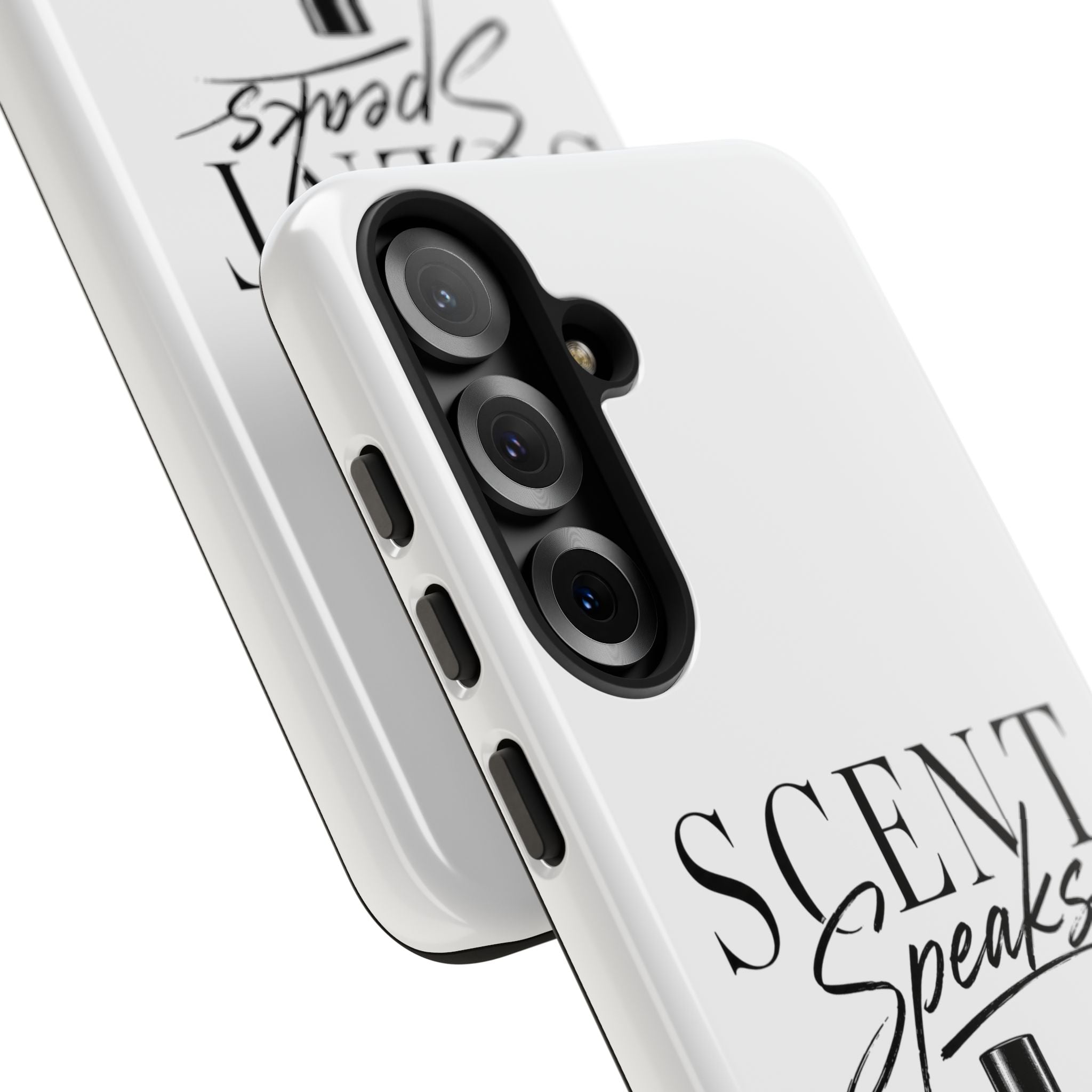 Phone Case — "Scent Speaks Louder Than Words" Perfume Bottle Design