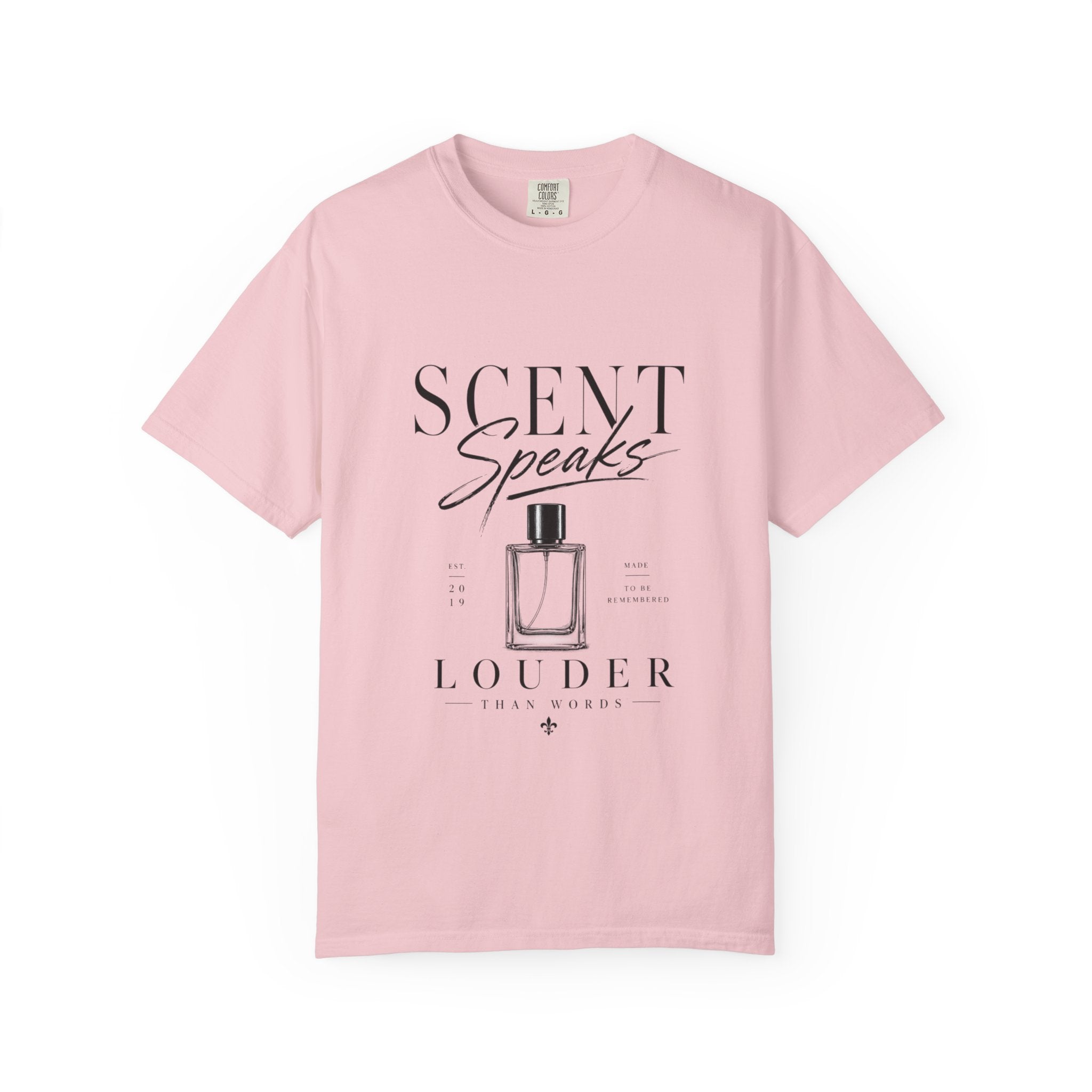 Perfume Graphic T-Shirt — “Scent Speaks Louder” Minimal Fragrance Tee