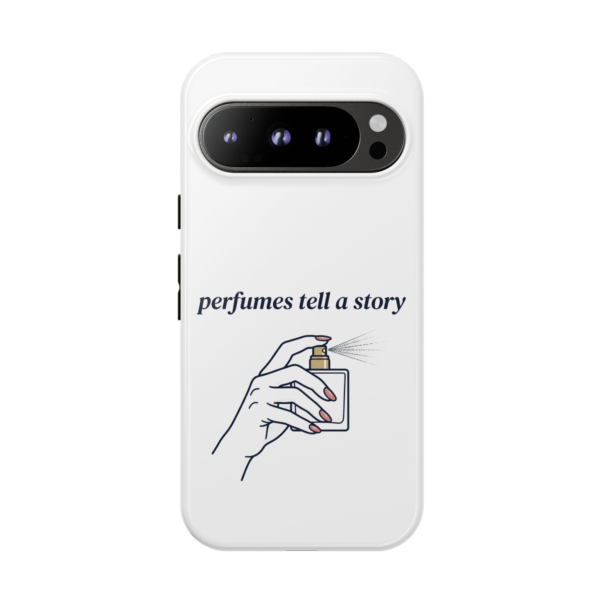 Phone Case — "perfumes tell a story" Minimalist Perfume Bottle Design