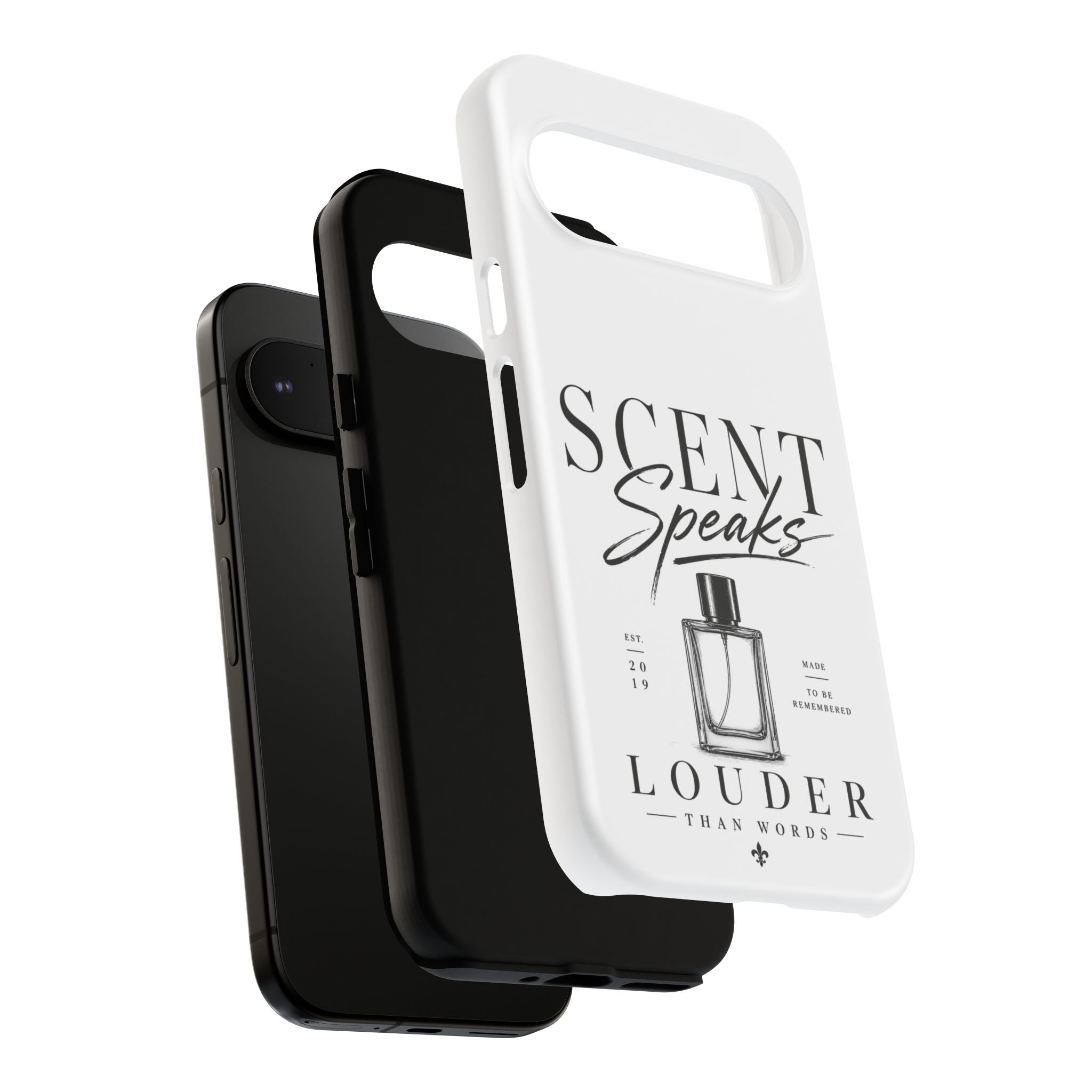 Phone Case — "Scent Speaks Louder Than Words" Perfume Bottle Design