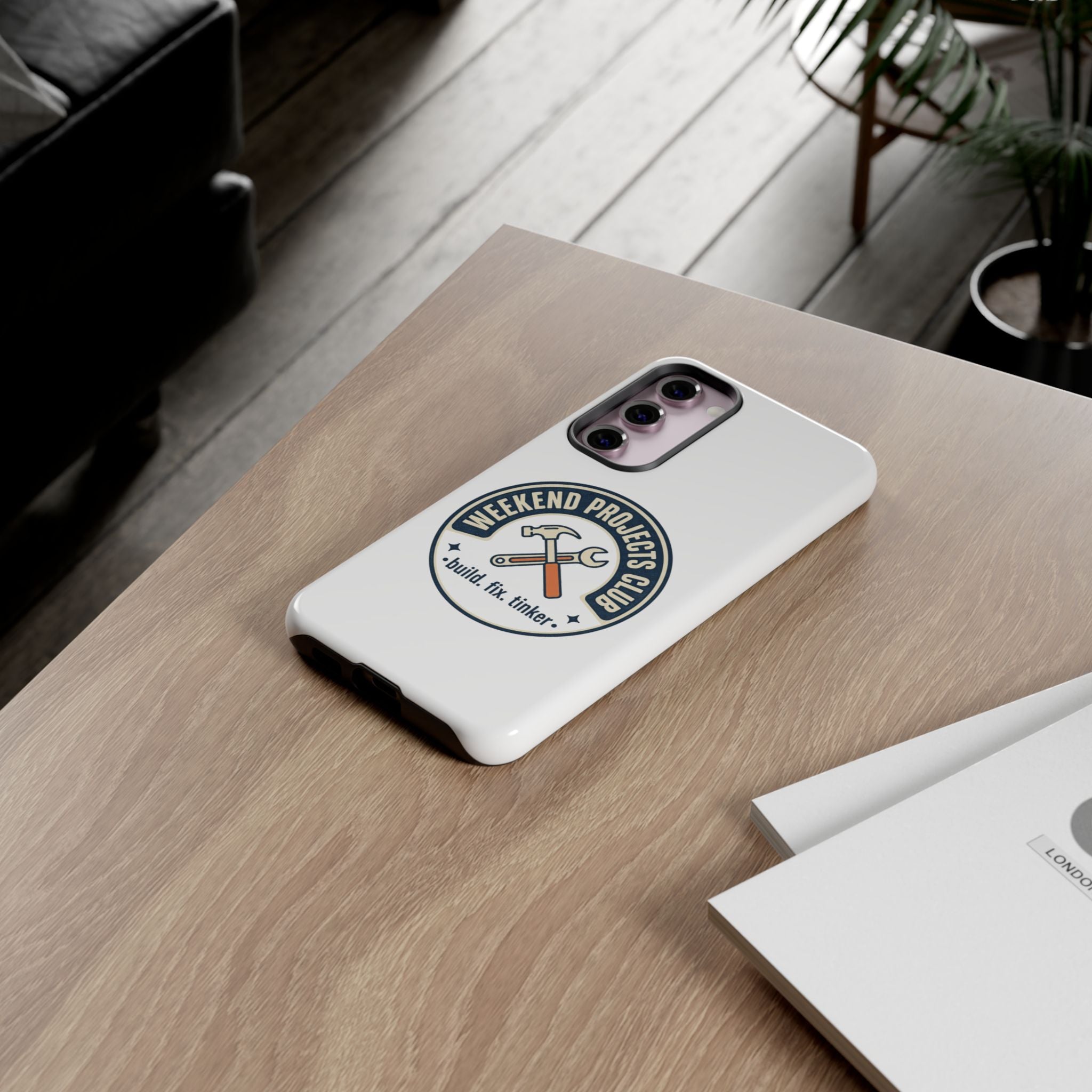 Weekend Projects Club Tough Phone Case — "build. fix. tinker."