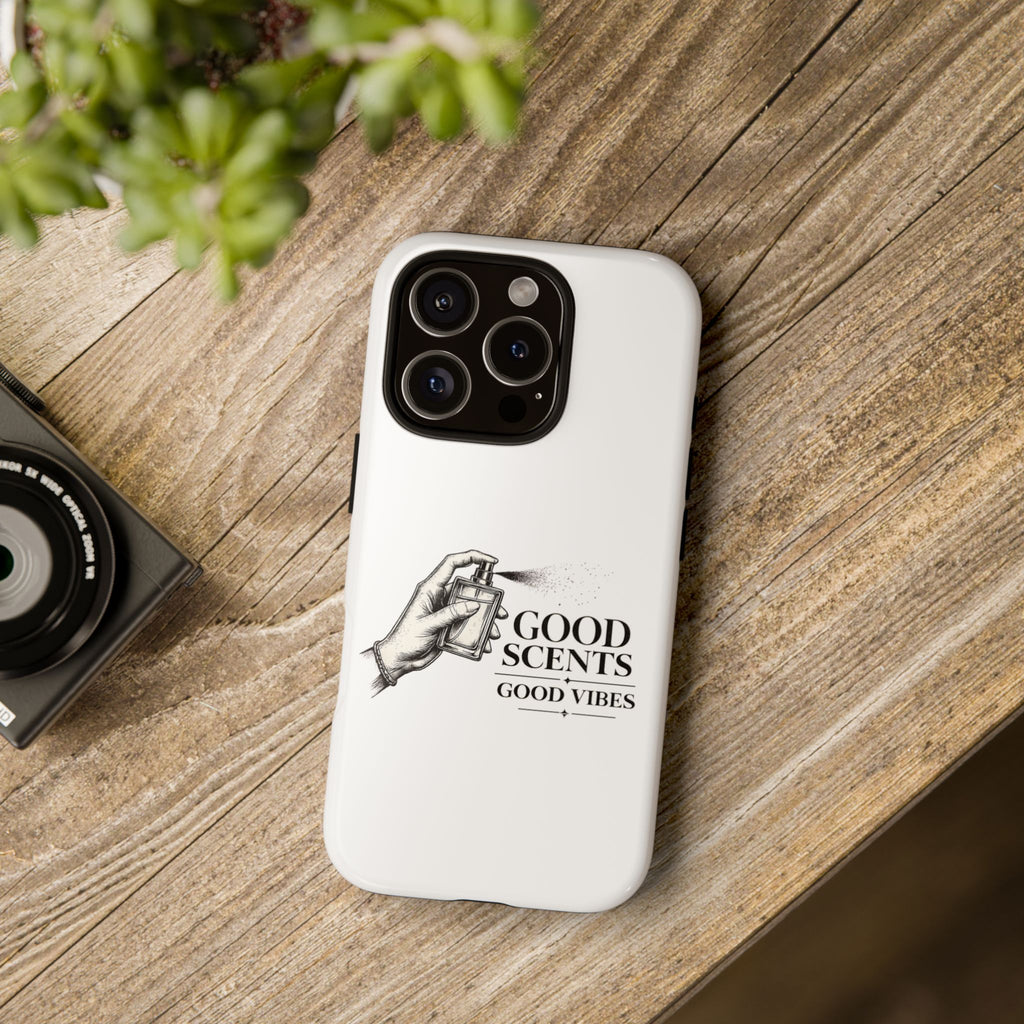 Phone Case - "Good Scents, Good Vibes" Fragrance Bottle Design