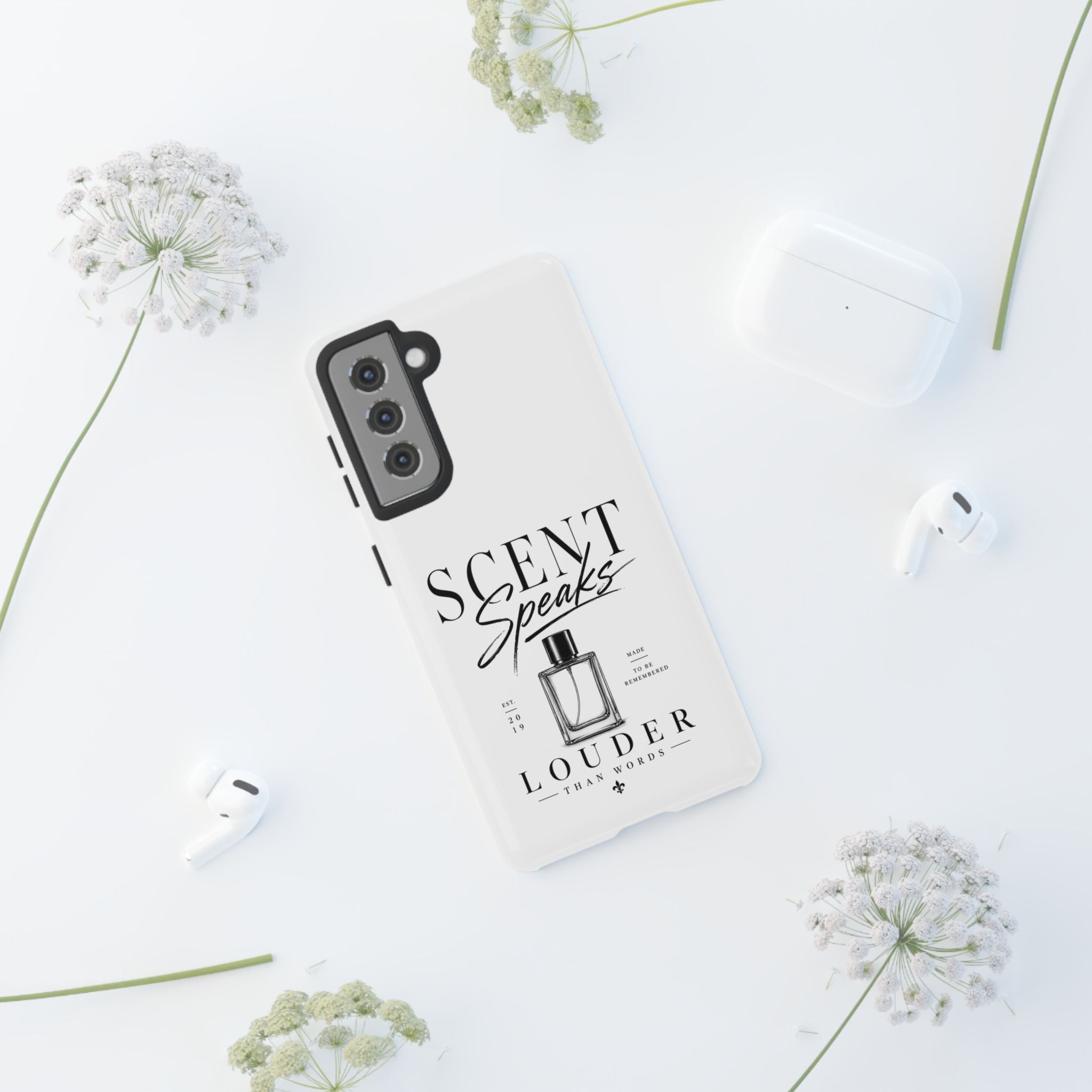 Phone Case — "Scent Speaks Louder Than Words" Perfume Bottle Design