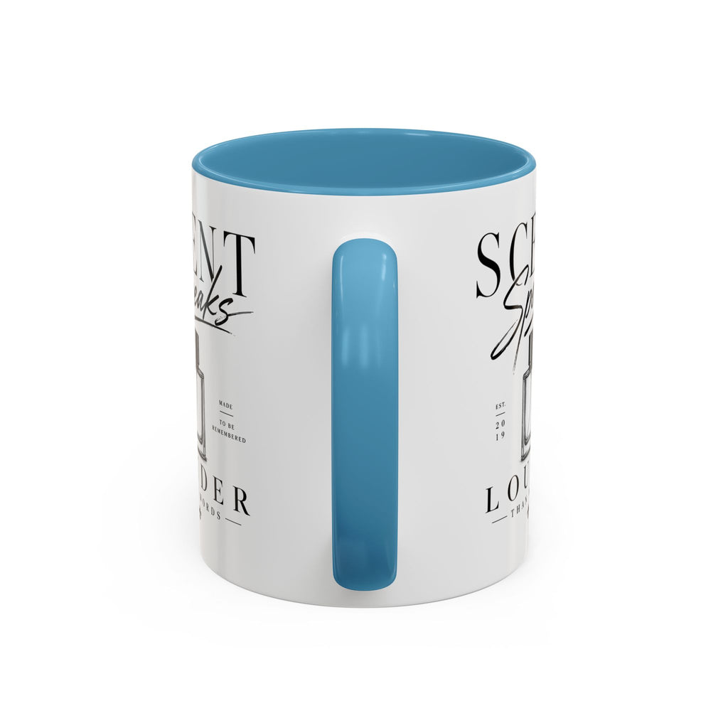 Scent Speaks Coffee Mug — "Scent Speaks Louder Than Words" Accent Mug (11/15oz)