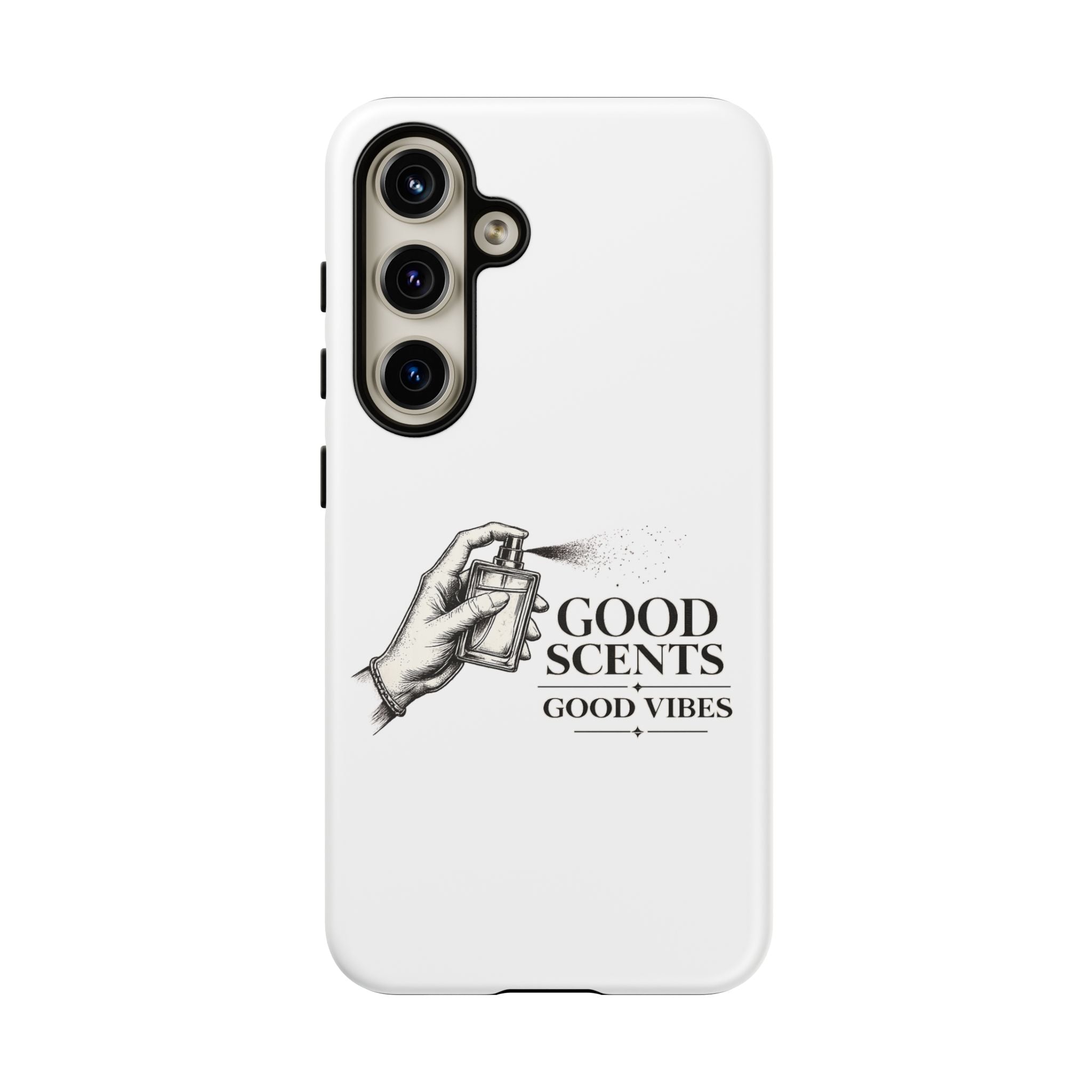 Phone Case - "Good Scents, Good Vibes" Fragrance Bottle Design