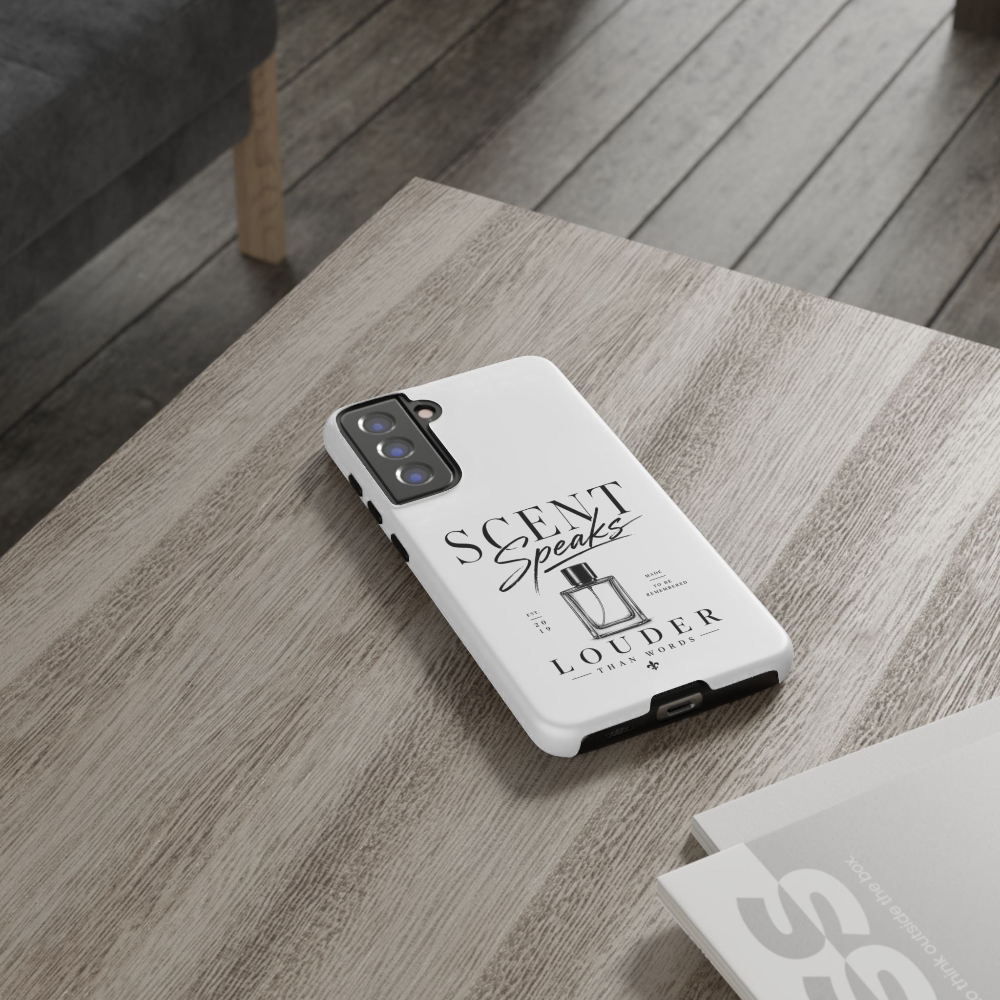 Phone Case — "Scent Speaks Louder Than Words" Perfume Bottle Design