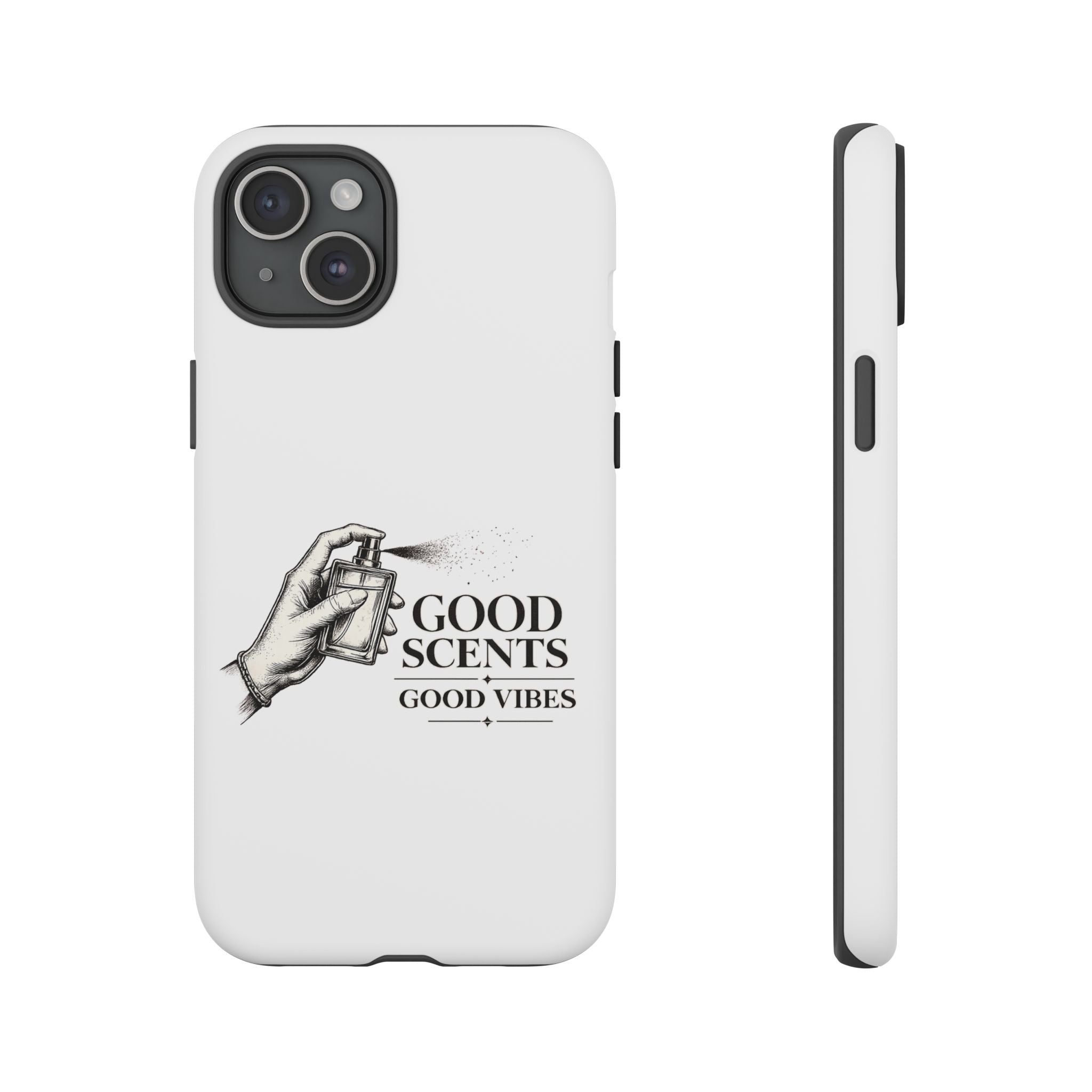 Phone Case - "Good Scents, Good Vibes" Fragrance Bottle Design