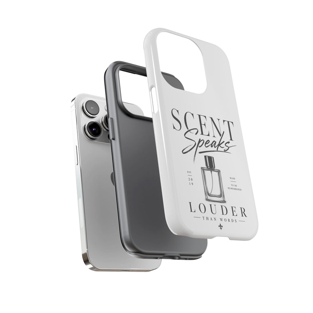 Phone Case — "Scent Speaks Louder Than Words" Perfume Bottle Design