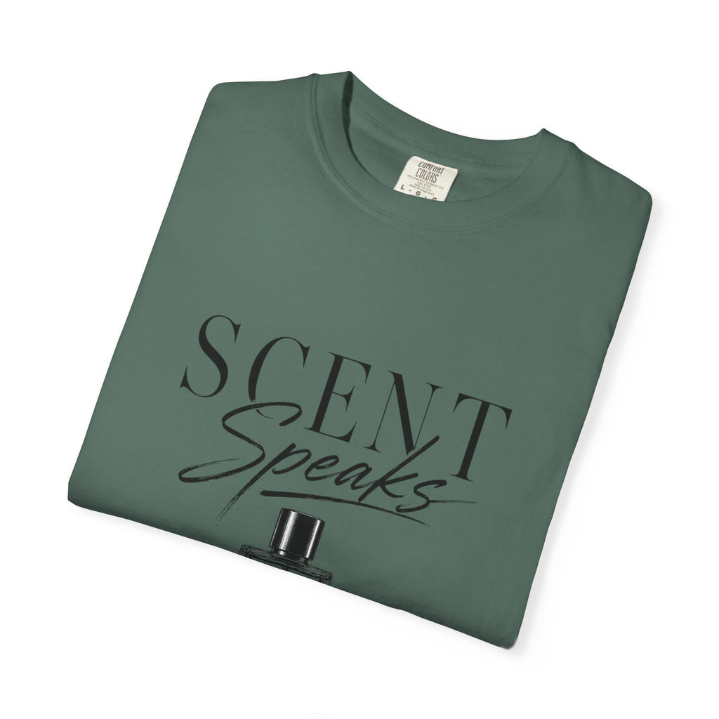 Perfume Graphic T-Shirt — “Scent Speaks Louder” Minimal Fragrance Tee
