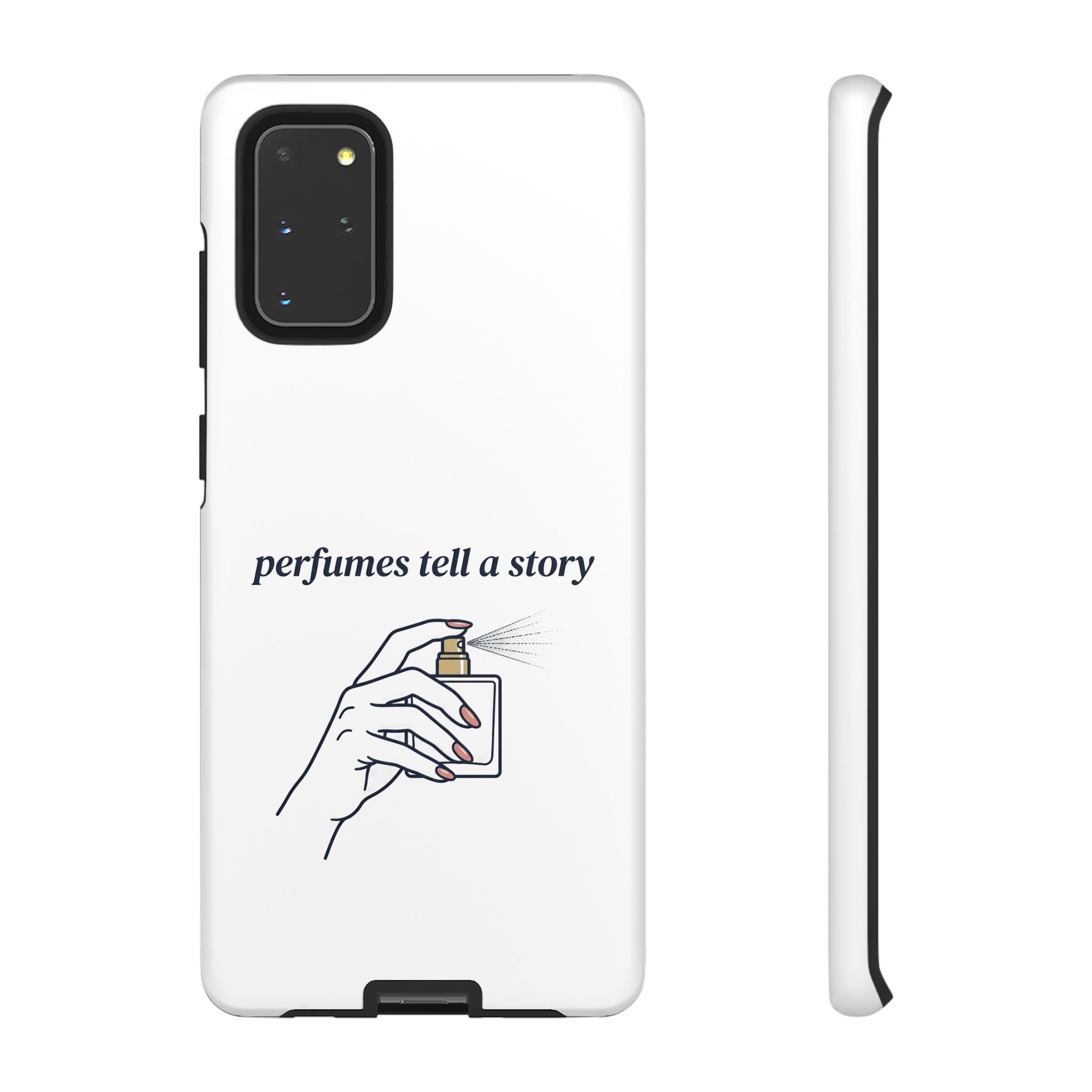 Phone Case — "perfumes tell a story" Minimalist Perfume Bottle Design