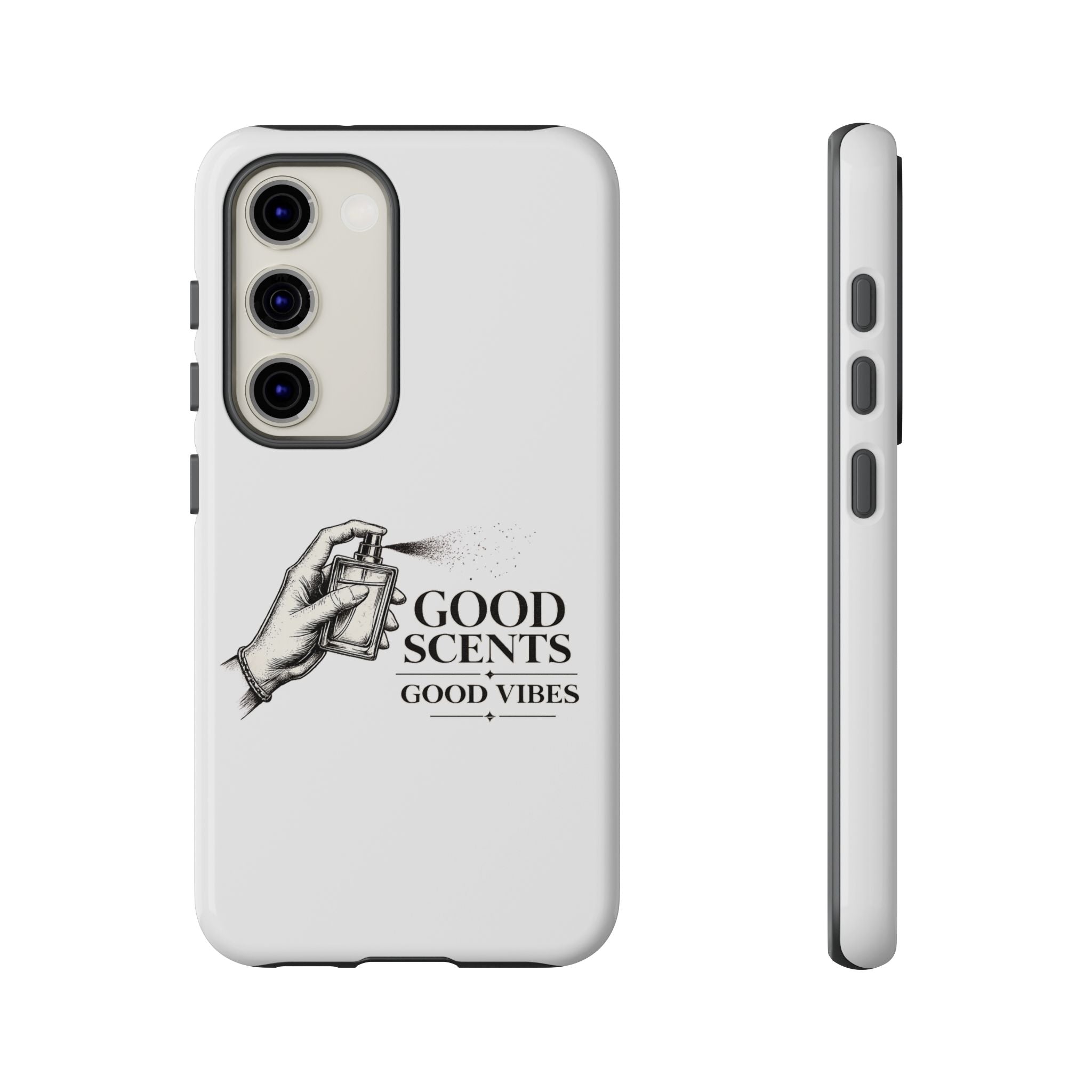 Phone Case - "Good Scents, Good Vibes" Fragrance Bottle Design