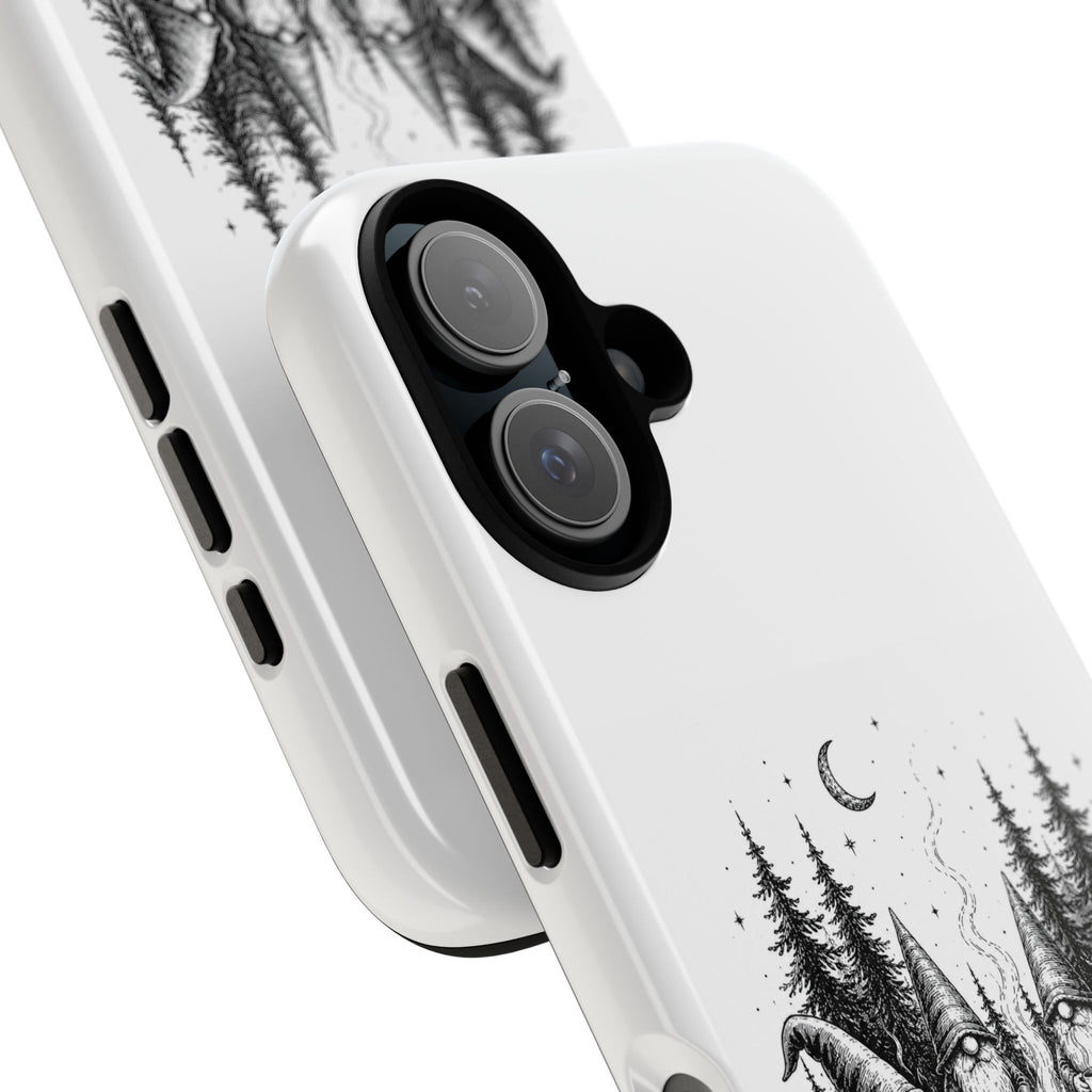 Gnome Campfire Protective Phone Case — Night Forest Illustration