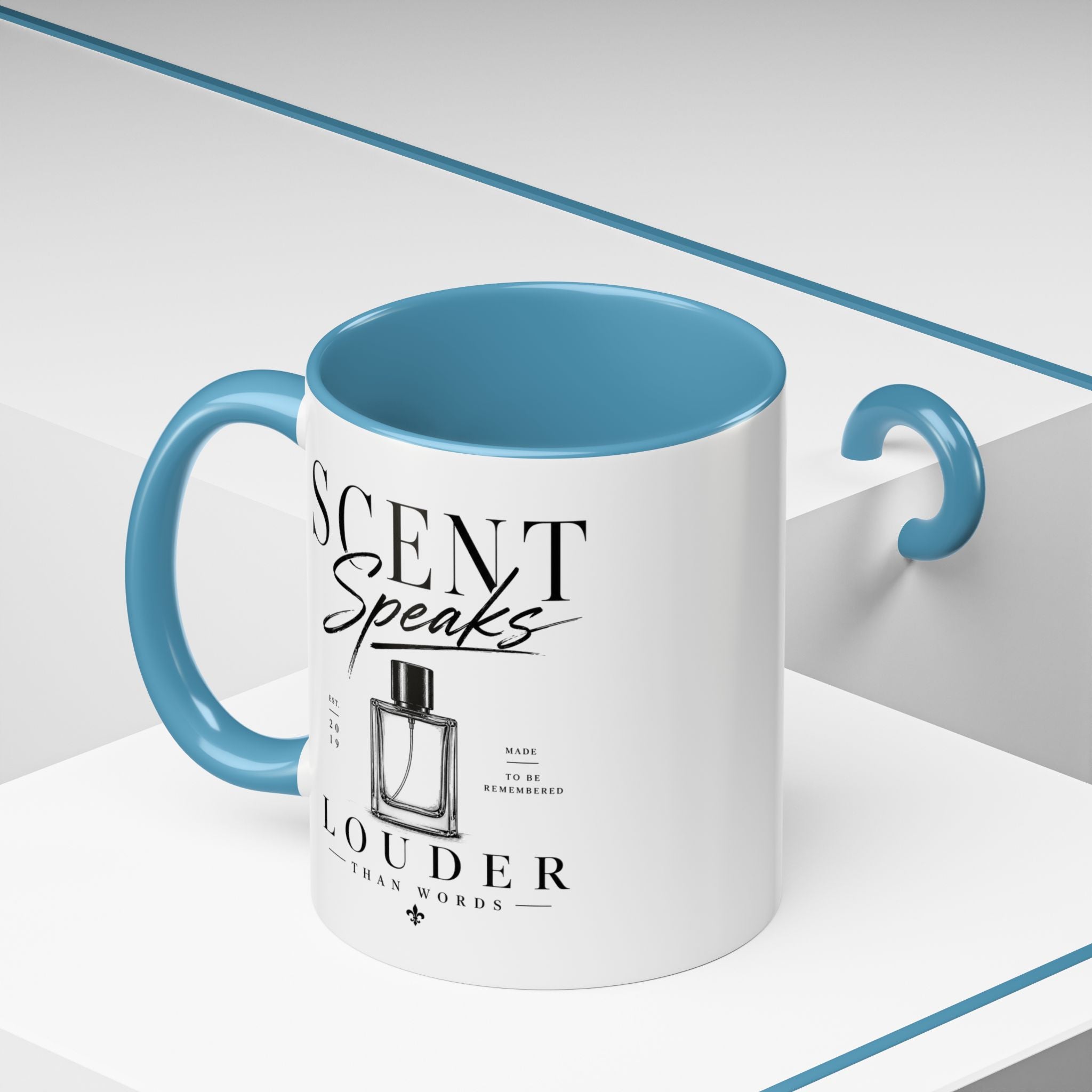 Scent Speaks Coffee Mug — "Scent Speaks Louder Than Words" Accent Mug (11/15oz)