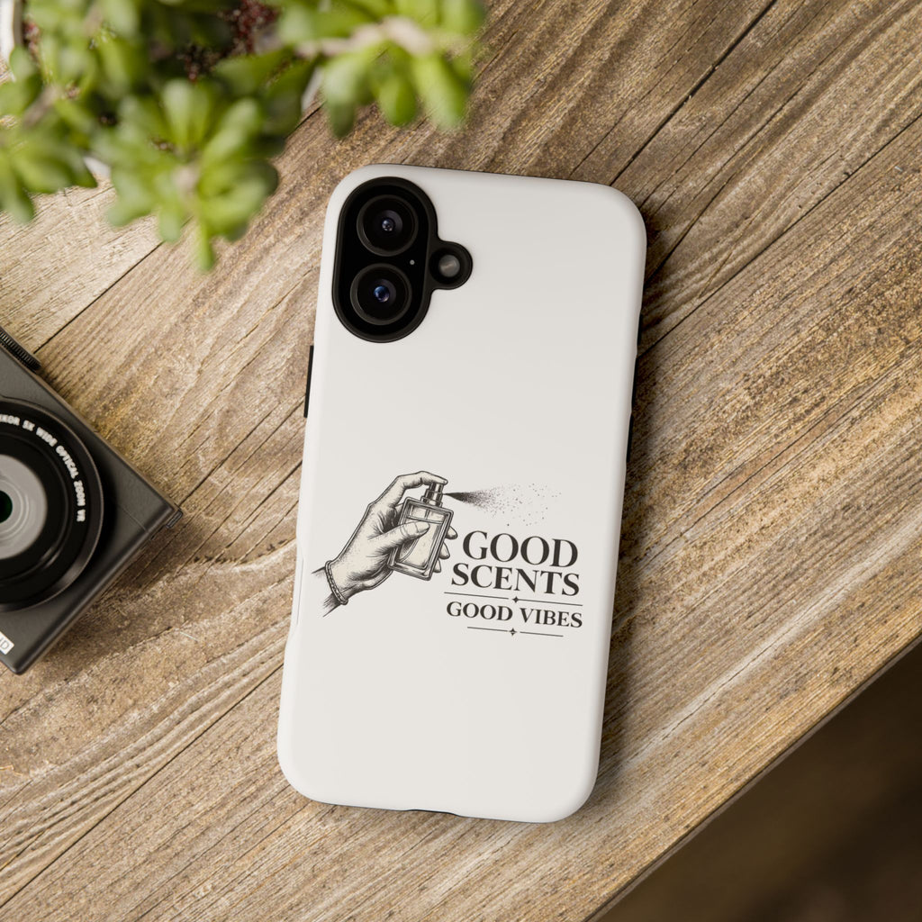 Phone Case - "Good Scents, Good Vibes" Fragrance Bottle Design