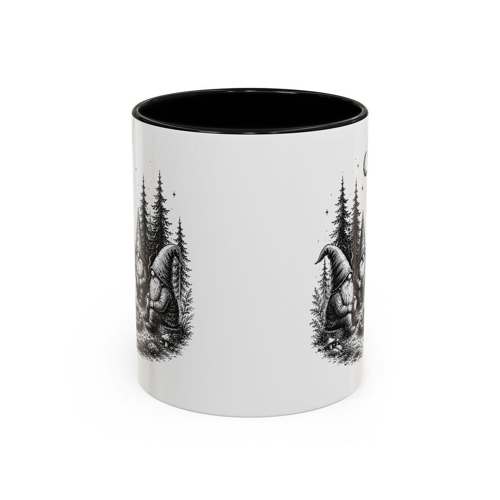 Gnome Campfire Coffee Mug — Woodland Camping Ceramic Accent Mug (11/15oz)