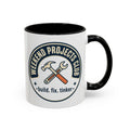 Weekend Projects Club Coffee Mug — "build. fix. tinker." Accent Ceramic Mug (11/15oz)