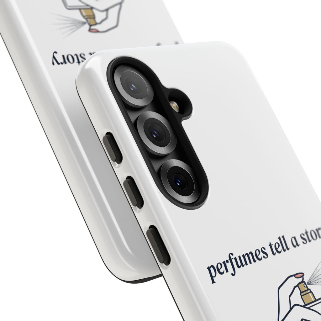 Phone Case — "perfumes tell a story" Minimalist Perfume Bottle Design