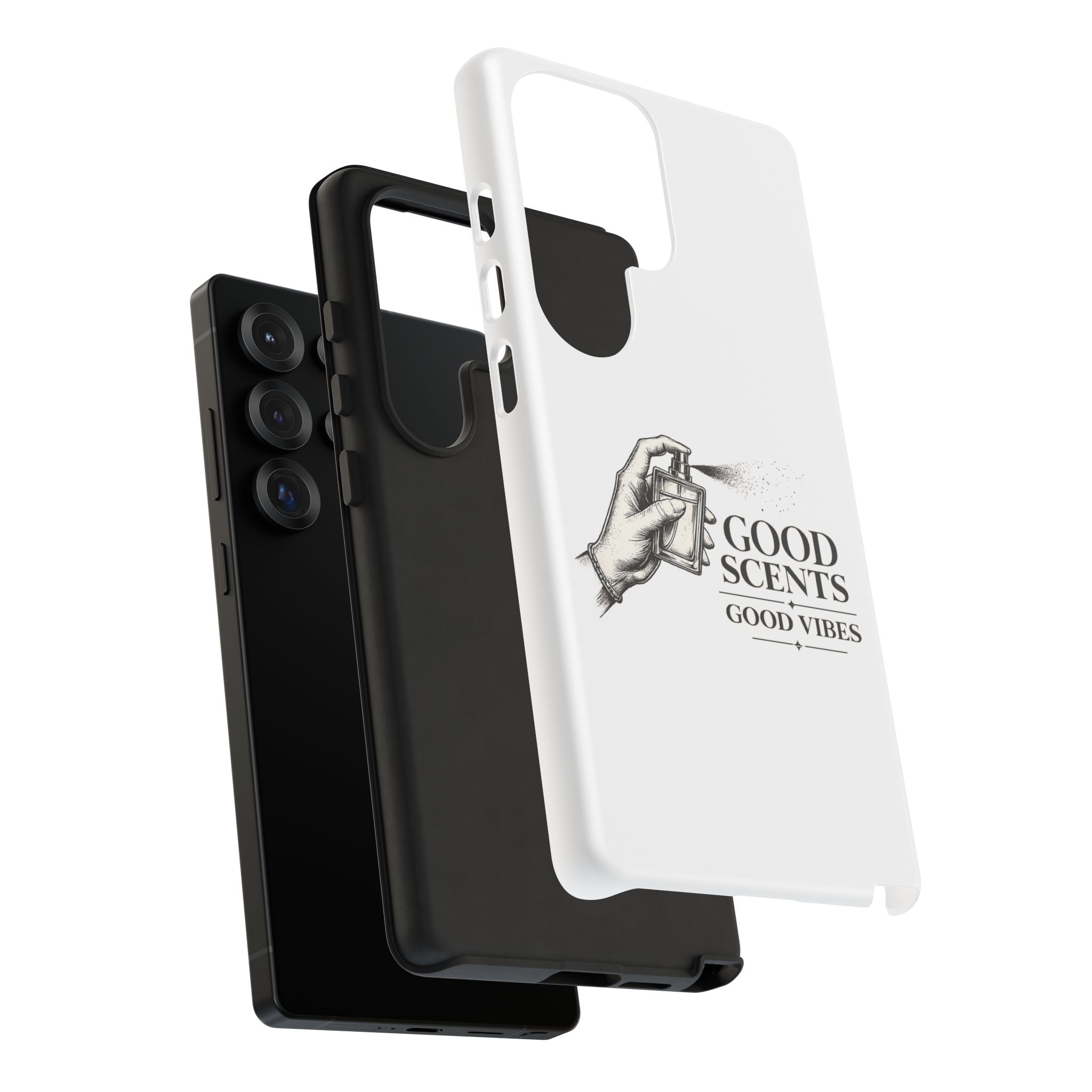 Phone Case - "Good Scents, Good Vibes" Fragrance Bottle Design