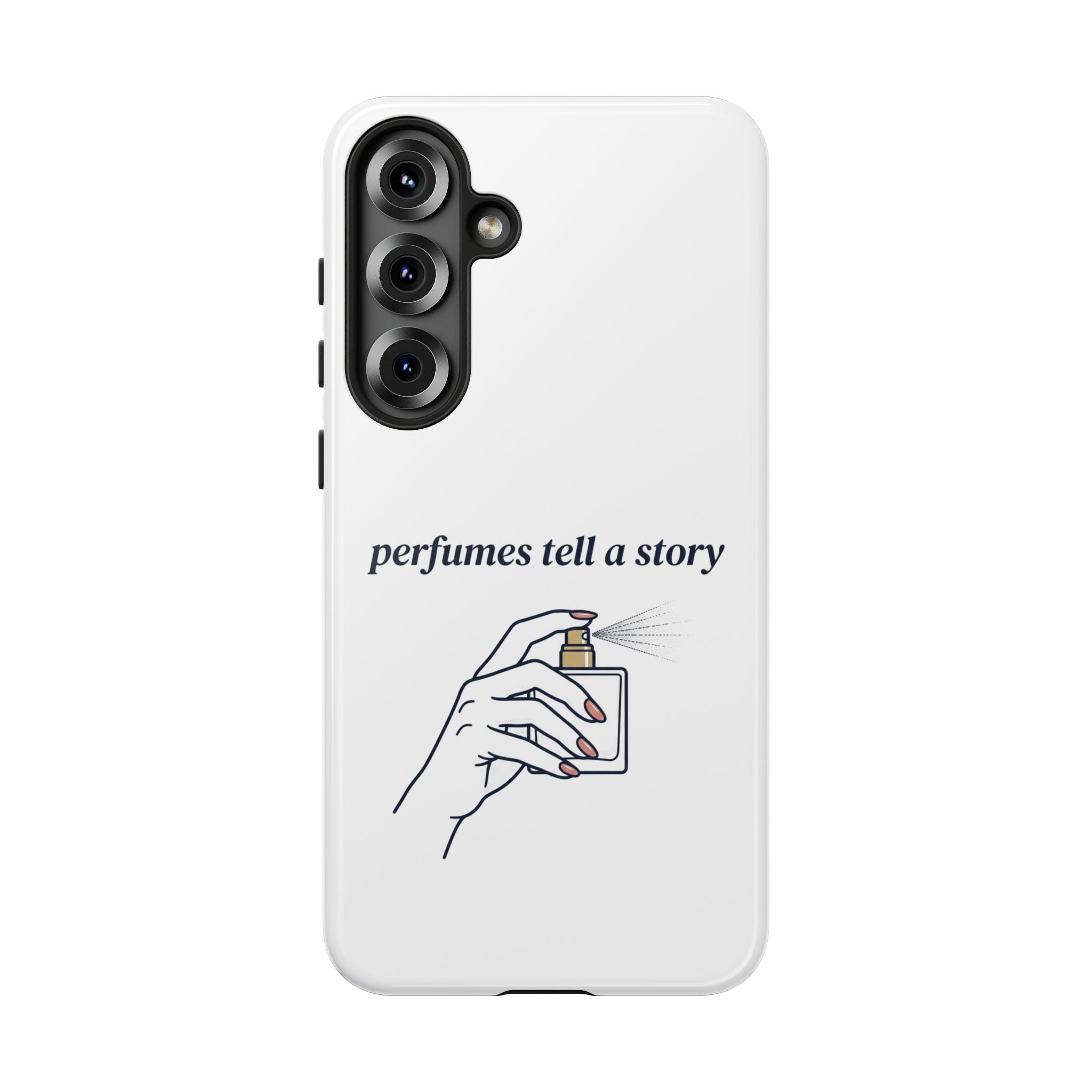 Phone Case — "perfumes tell a story" Minimalist Perfume Bottle Design