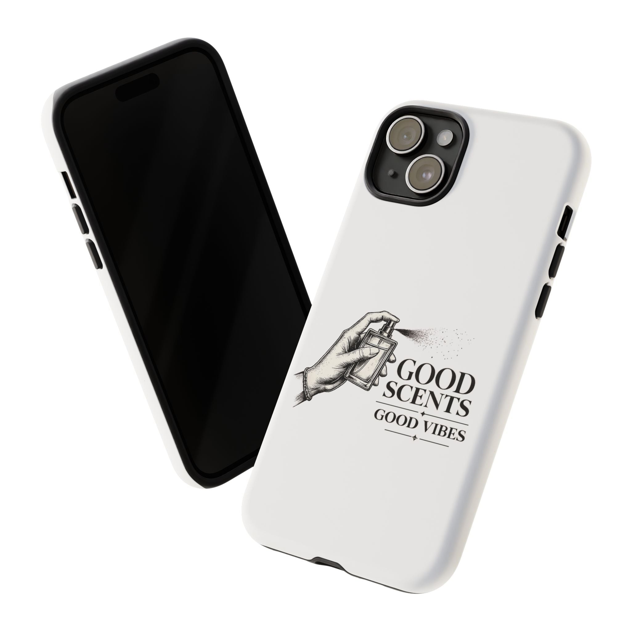 Phone Case - "Good Scents, Good Vibes" Fragrance Bottle Design