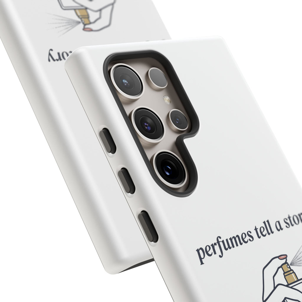 Phone Case — "perfumes tell a story" Minimalist Perfume Bottle Design