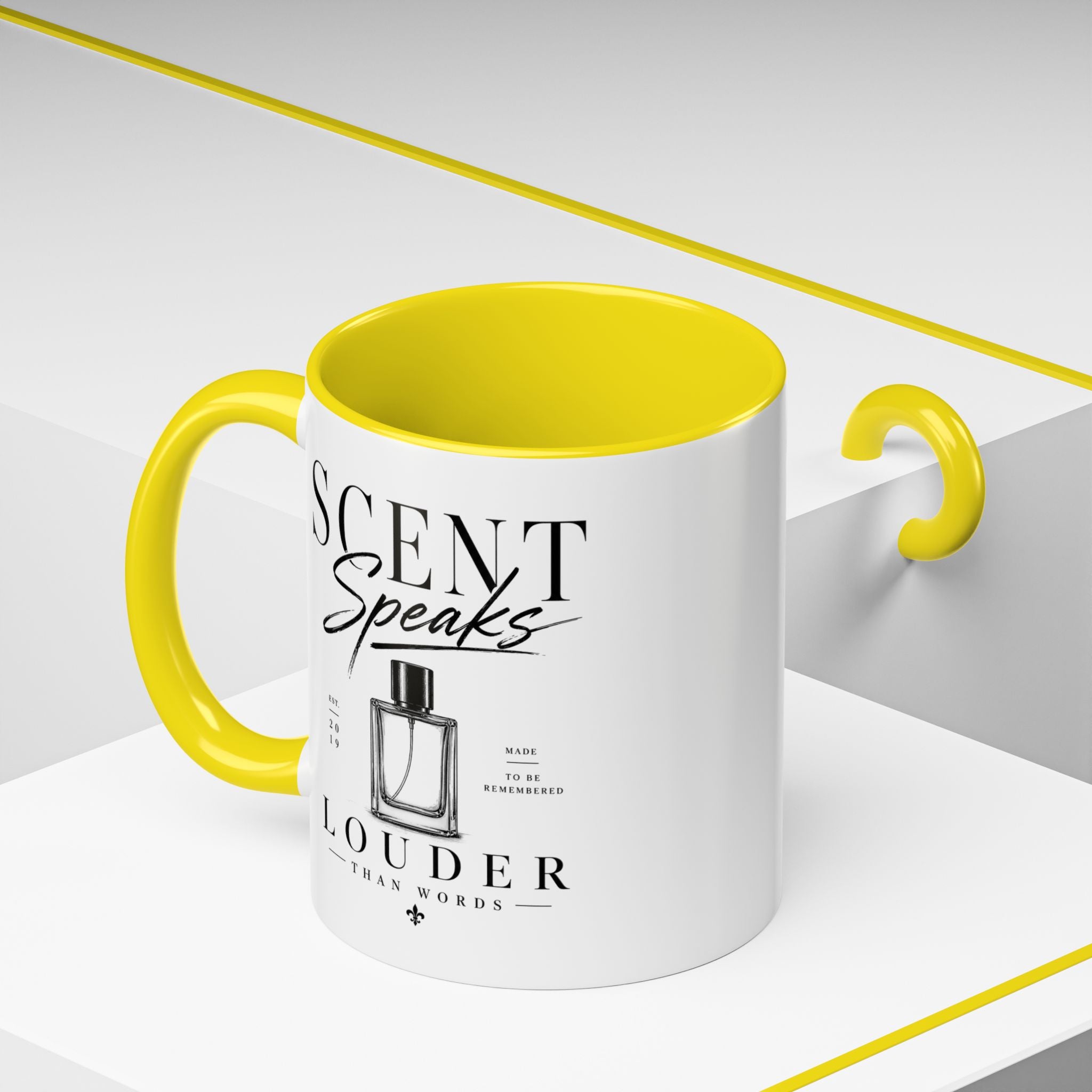 Scent Speaks Coffee Mug — "Scent Speaks Louder Than Words" Accent Mug (11/15oz)